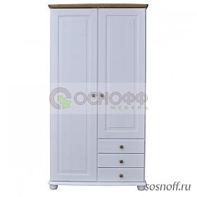 Шкаф 2-х дверный 6001 «Ром Д.70002.1», цвет: белый воск/антик (сосна)