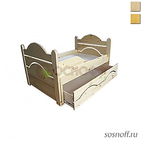 Кровать «Подрастайка» с ящиком и матрасом (сосна)