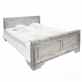 Кровать «Викинг 01», 160х200 см, отделка: белый, с брашированием (сосна)