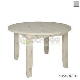 Стол круглый «Solea-110» раздвижной, 110(150)х110 см, цвет: белый/старение (сосна)