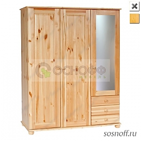 Шкаф 3-х дверный «Фалько-2» с зеркалом (сосна)