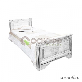 Кровать «Викинг-90», 90х200 см, отделка: белый, с брашированием (сосна)