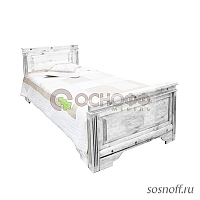 Кровать «Викинг-90», 90х200 см, отделка: белый, с брашированием (сосна)
