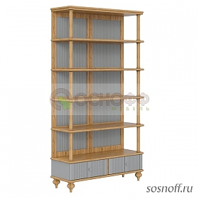 Шкаф-стеллаж для книг «Рандеву-110», цвет: серый + антик (сосна + мдф)