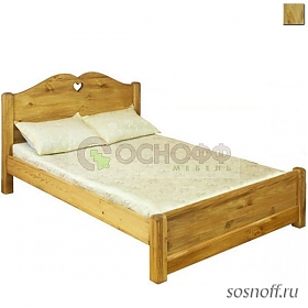 Кровать «LCOEUR-140 (PB)» с низким изножьем, отделка: старение (сосна)