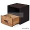 Стеллаж (Куб с ящиком) «ERICKA-CUBE1T+1N», отделка: старение + черный лак (сосна)