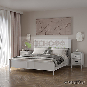 Кровать «Квадро-С» 180*200, цвет: белый лак (сосна)
