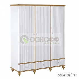 Шкаф для одежды «Рандеву-33», цвет: белый + антик (сосна)