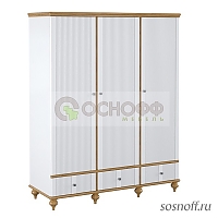 Шкаф для одежды «Рандеву-33», цвет: белый + антик (сосна + мдф)