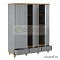 Шкаф для одежды «Рандеву-33», цвет: серый + антик (сосна + мдф)