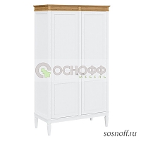 Шкаф для одежды «Ольса-02», цвет: белый лак + антик (сосна)