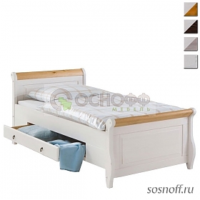 Кровать «Мальта-100», 100х200 см, с ящиками (сосна)