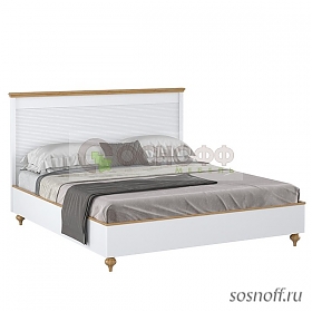 Кровать «Рандеву-180», 180х200 см, цвет: белый + антик (сосна + мдф)