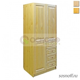 Шкаф «Оскар-2я» платяной, с ящиками (сосна)