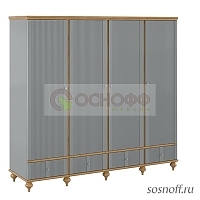 Шкаф для одежды «Рандеву-44», цвет: серый + антик (сосна + мдф)