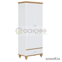 Шкаф для одежды «Рандеву-21», цвет: белый + антик (сосна)