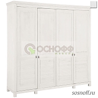 Шкаф 4-х дверный «Рауна-40», цвет: белый воск (УКВ) (сосна)
