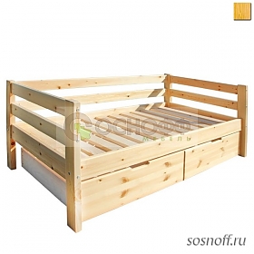 Кровать детская «ДМ» 80х180 см, с ящиками (сосна)